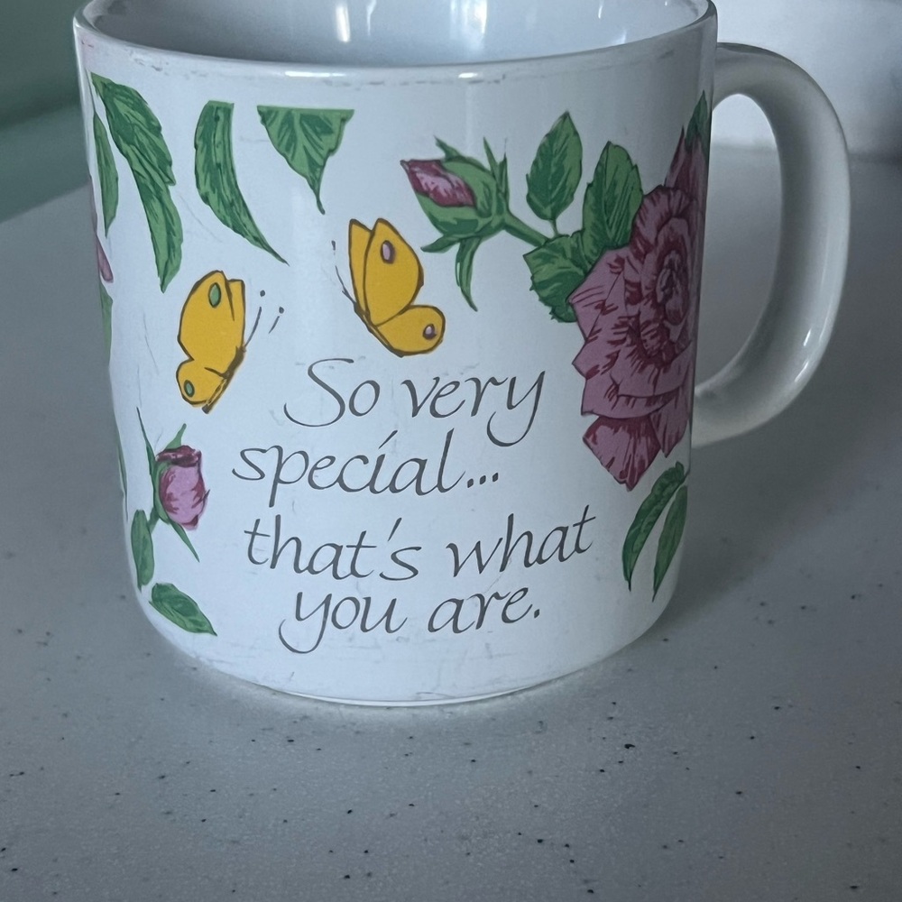 Vintage Floral Mug with Inspirational Quote